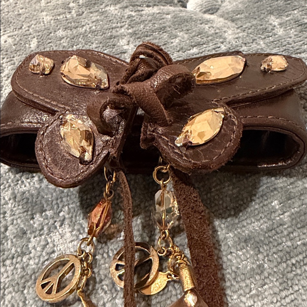 Rare Tarina Tarantino Leather Butterfly Cuff - Picture 5 of 9